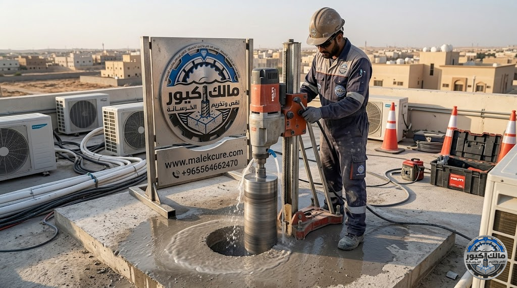 فتح كور مكيفات بالجموم لتمديد مواسير التكييف السبليت والمركزي بدون تكسير أو تشققات بدقة عالية
